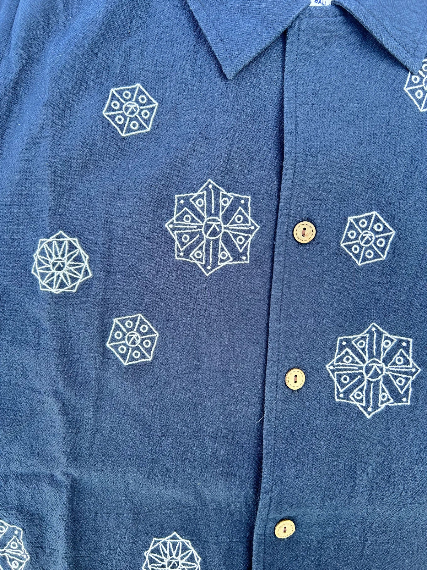 SPINDRIFT - Organic Cotton Shirt Embroidery Navy