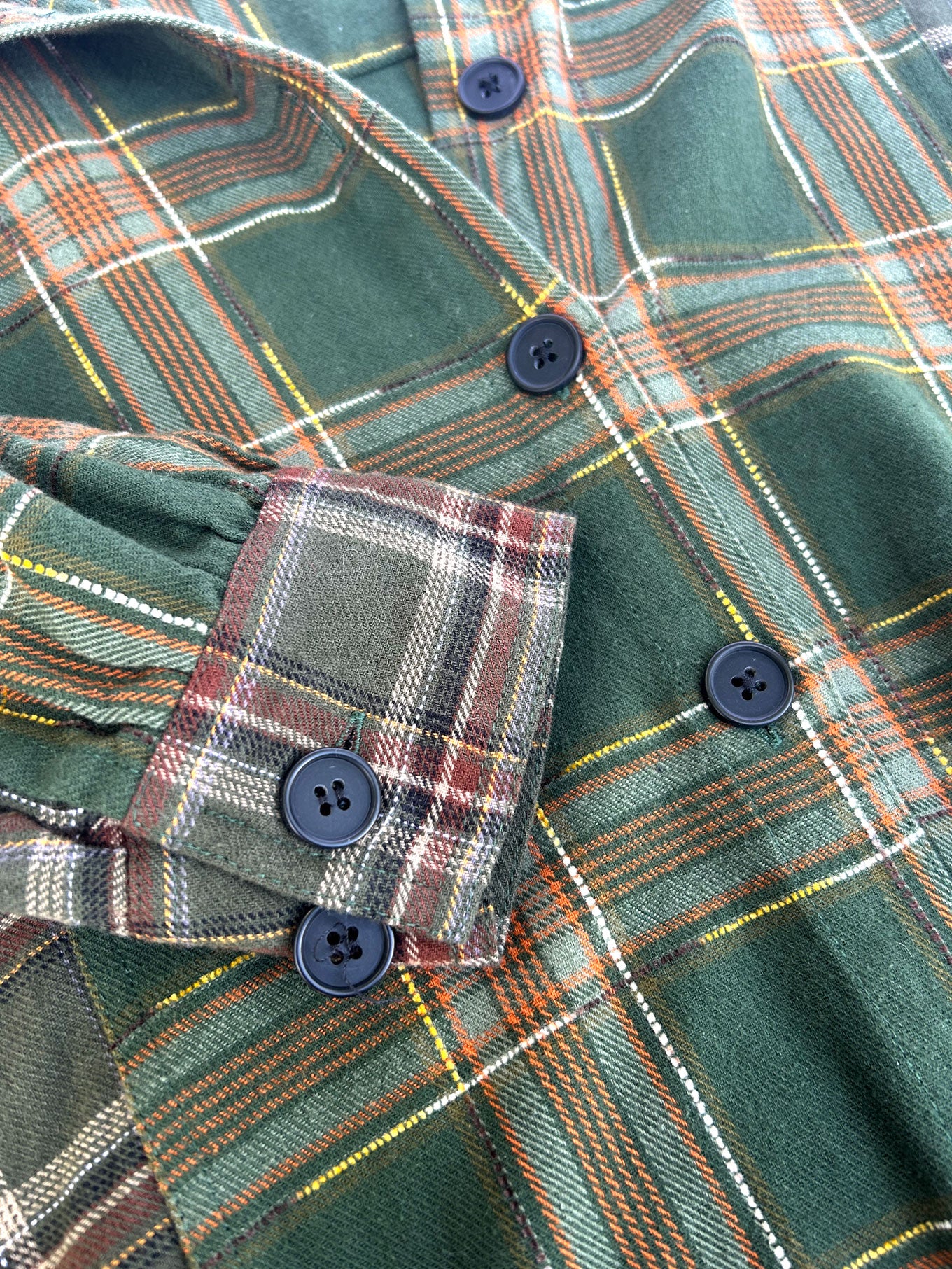 SANTI Organic Cotton Flannel Shirt - Green Check