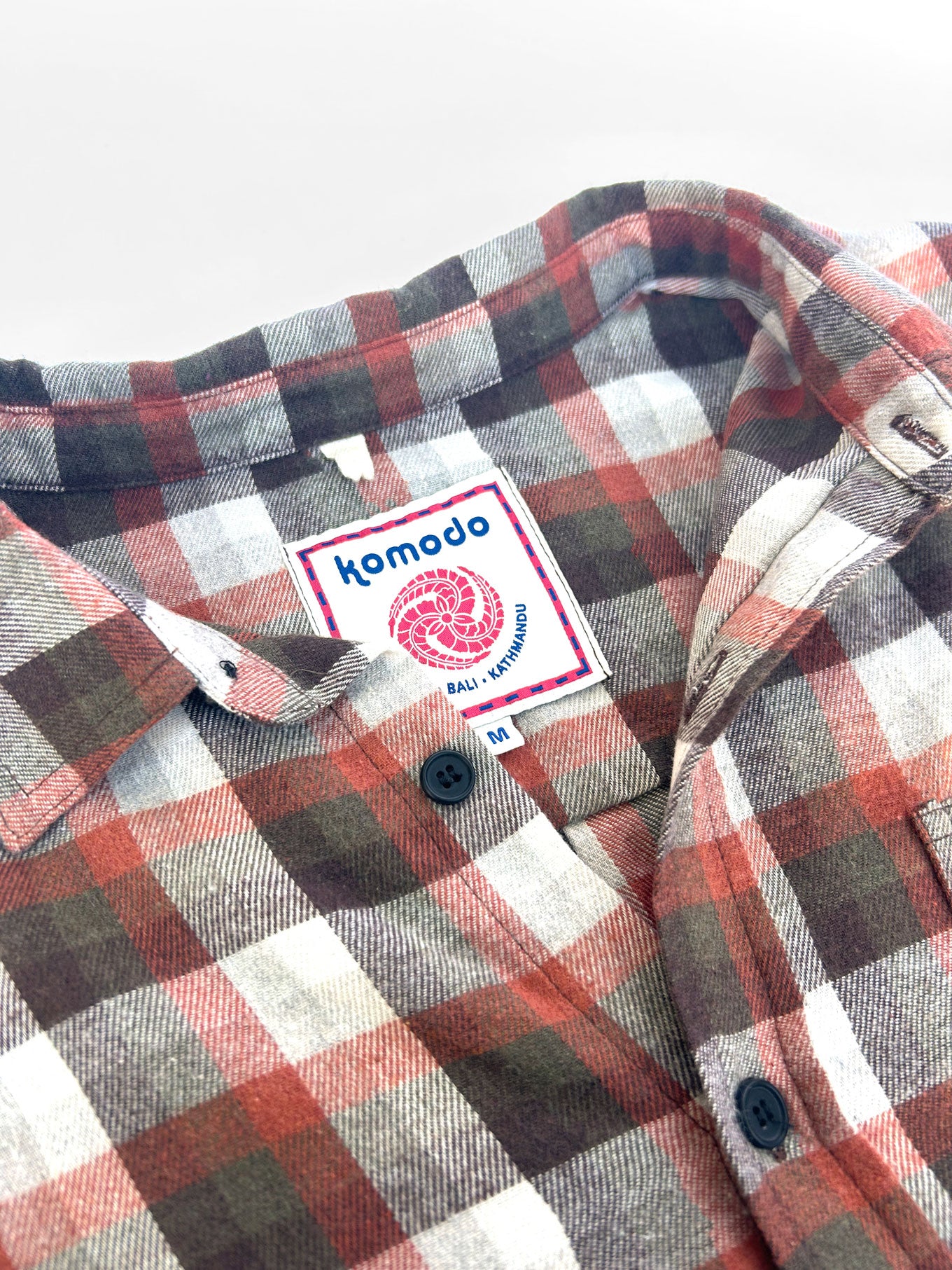 SANTI Organic Cotton Flannel Shirt - Oat Check