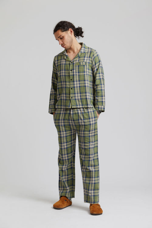 JIM JAM - Mens Organic Cotton Pyjama Set Pine Green