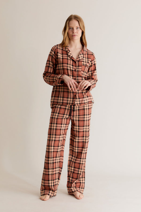 Organic Cotton Jude Long Sleeve Pyjama Set - Savannah Animals Tofu