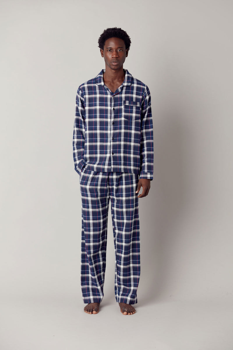 JIM JAM - Mens Organic Cotton Pyjama Set Dark Navy