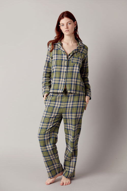 JIM JAM - Womens Organic Cotton Pyjama Set Pine Green