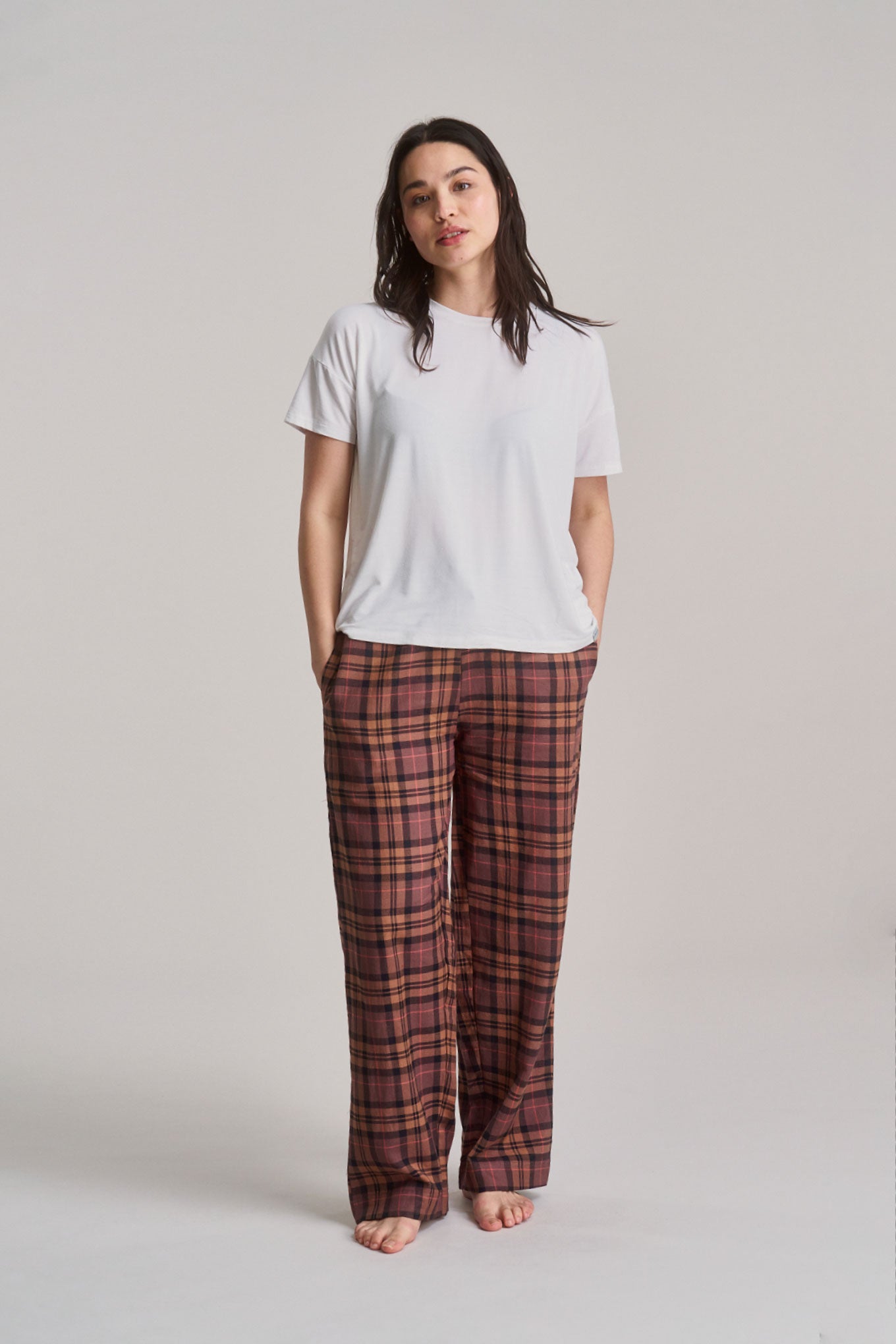 JIM JAM Womens Organic Cotton Pyjama Bottoms - Berry