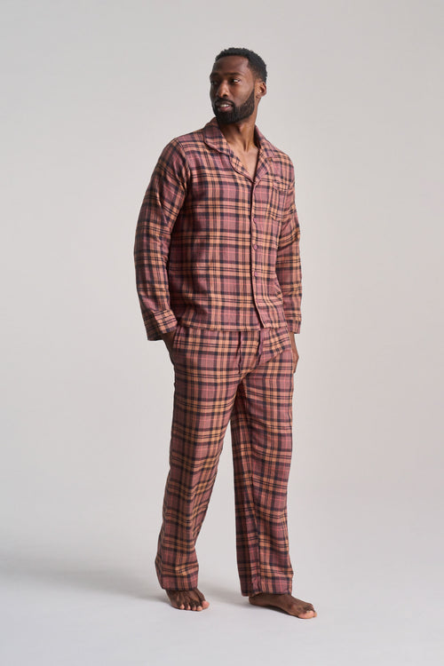 JIM JAM Mens Organic Cotton Pyjama Set - Berry