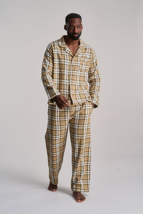 JIM JAM Mens Organic Cotton Pyjama Set - Sand