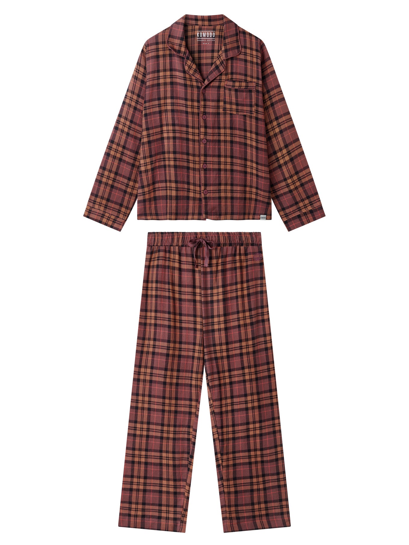 JIM JAM Mens Organic Cotton Pyjama Set - Berry
