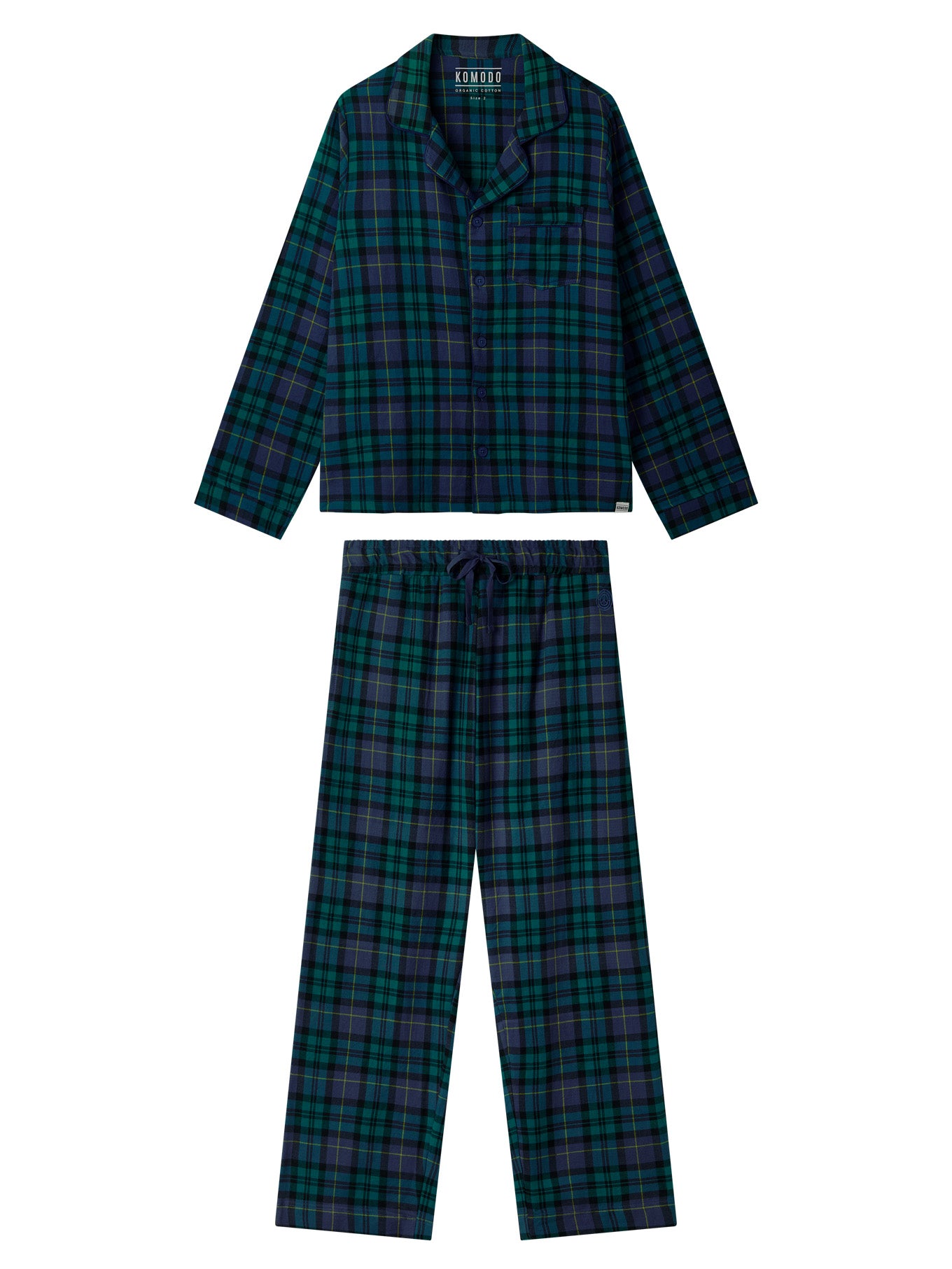 JIM JAM Mens Organic Cotton Pyjama Set - Black Watch