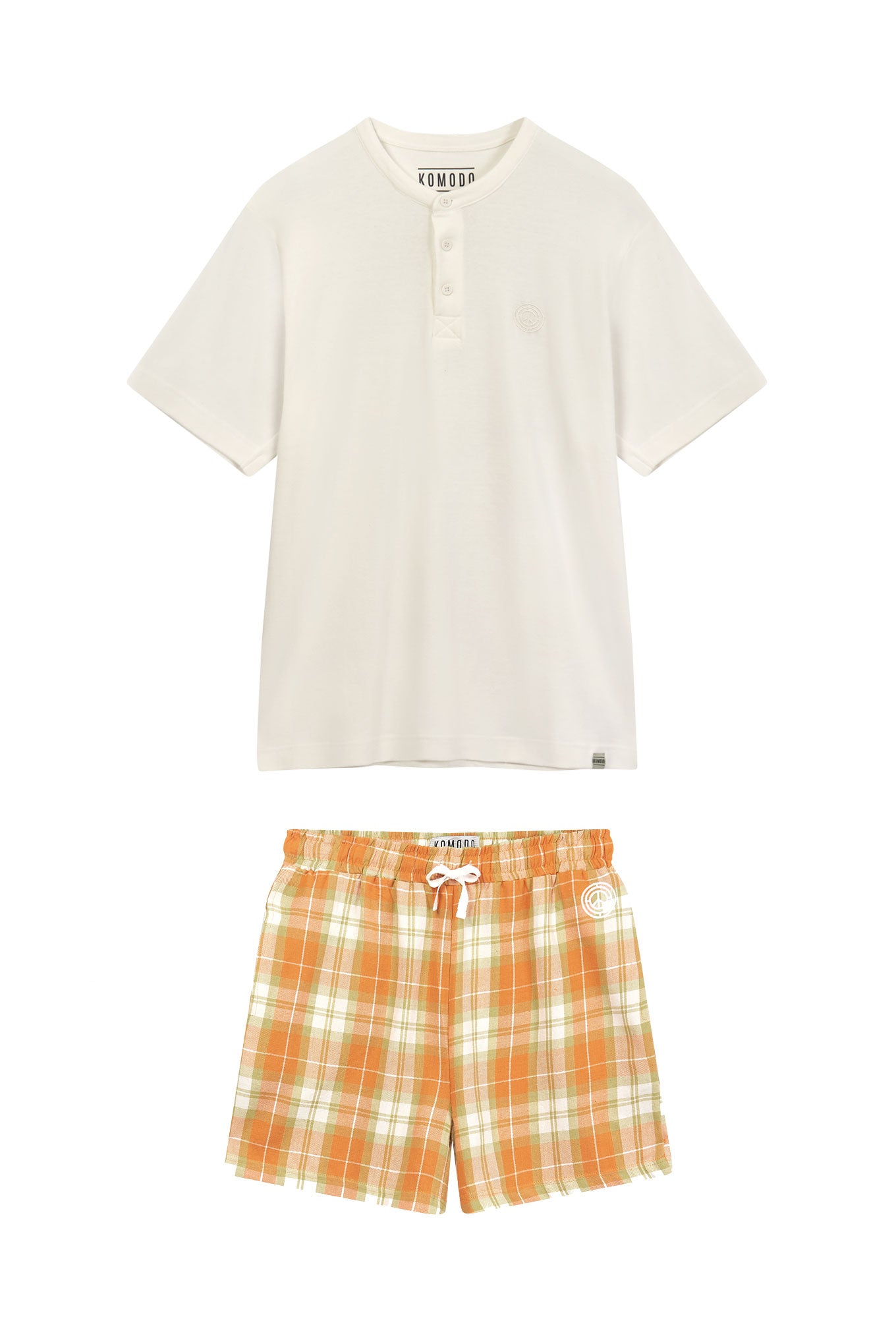 JIM JAM - Men's Organic Cotton Pyjama Shorts Set Orange