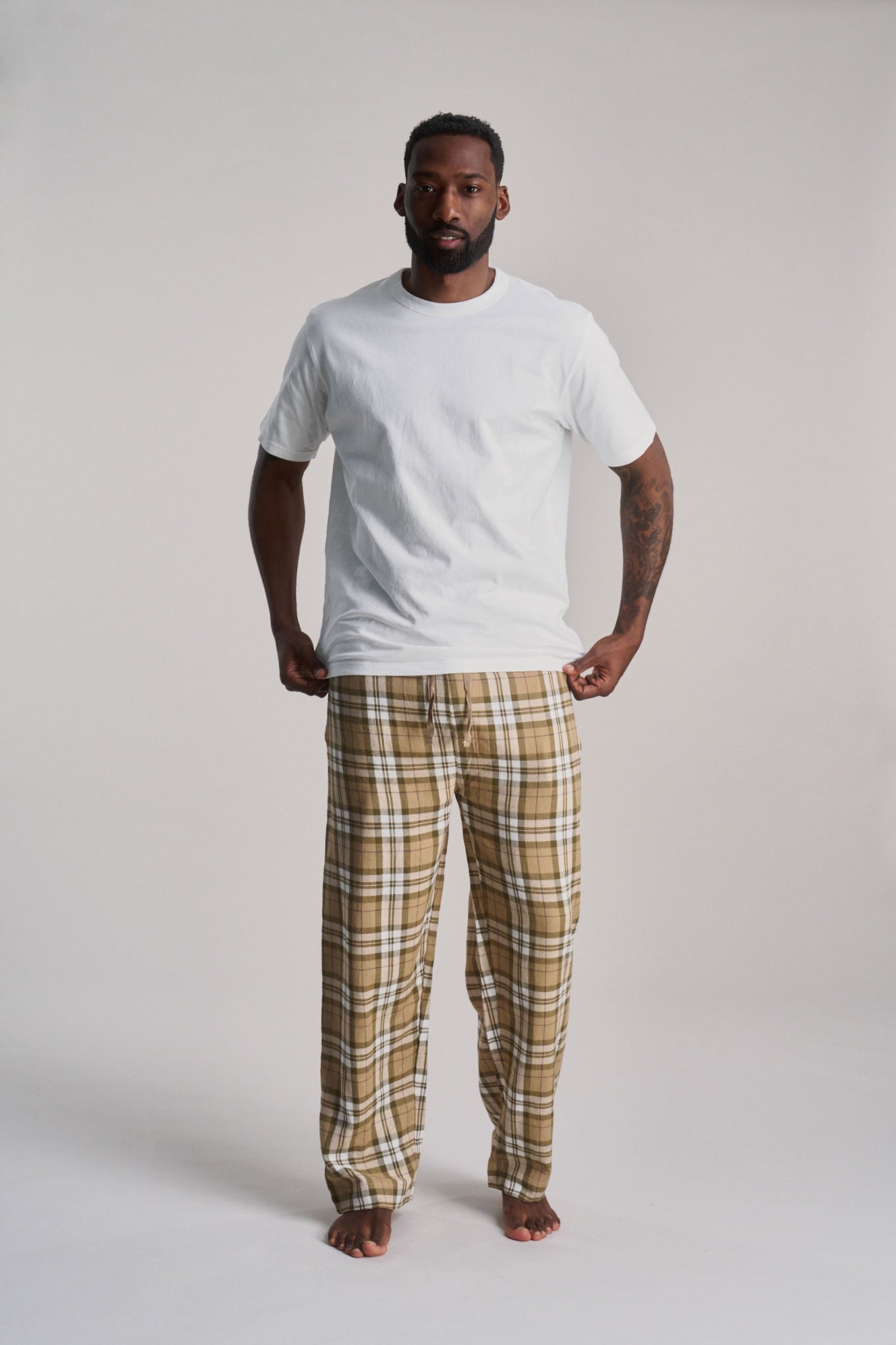 JIM JAM Mens Organic Cotton Pyjama Bottoms - Sand