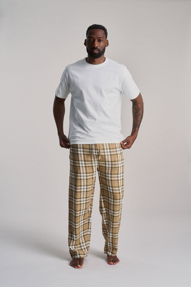 JIM JAM Mens Organic Cotton Pyjama Bottoms - Sand