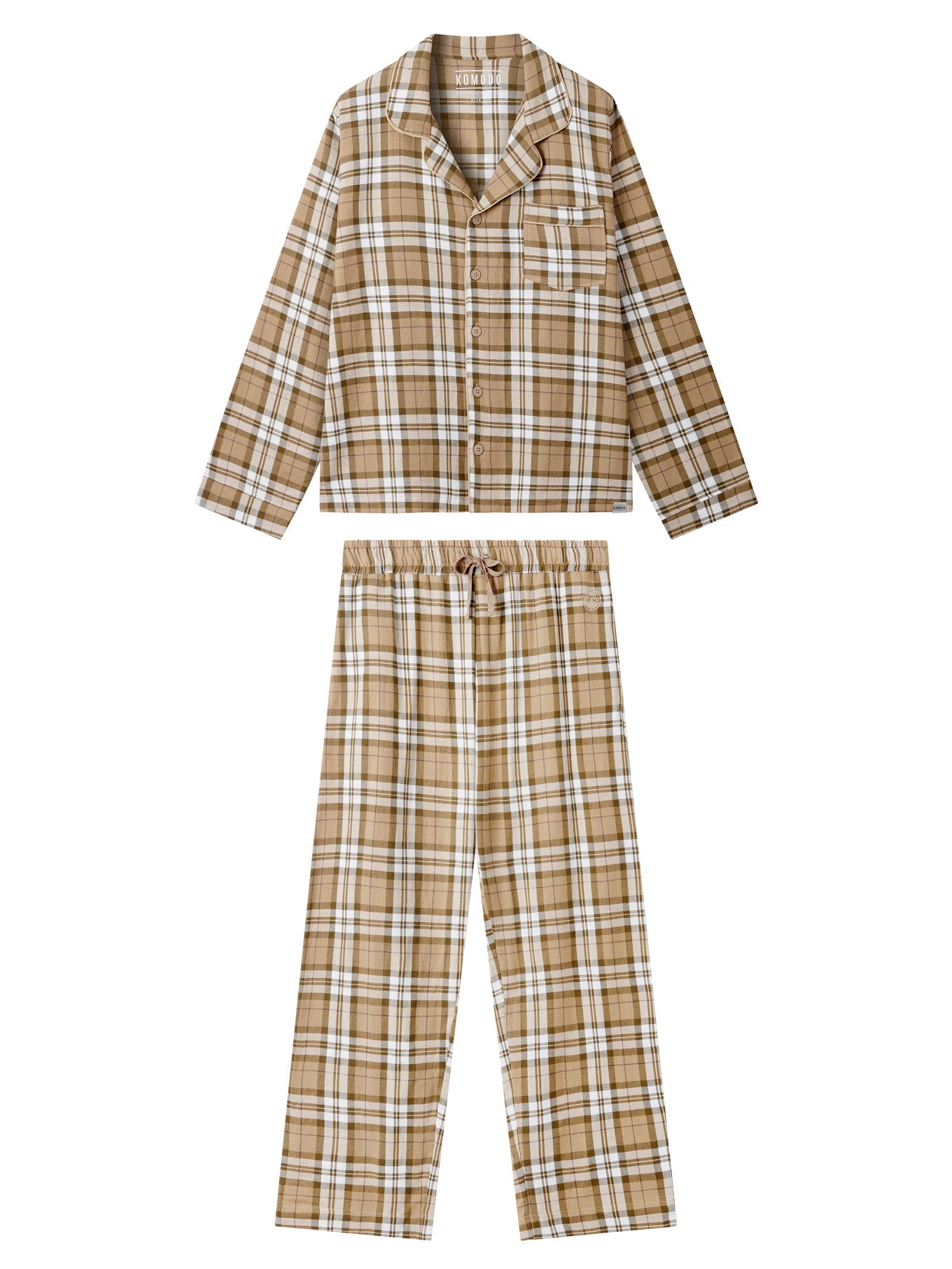 JIM JAM Mens Organic Cotton Pyjama Set - Sand