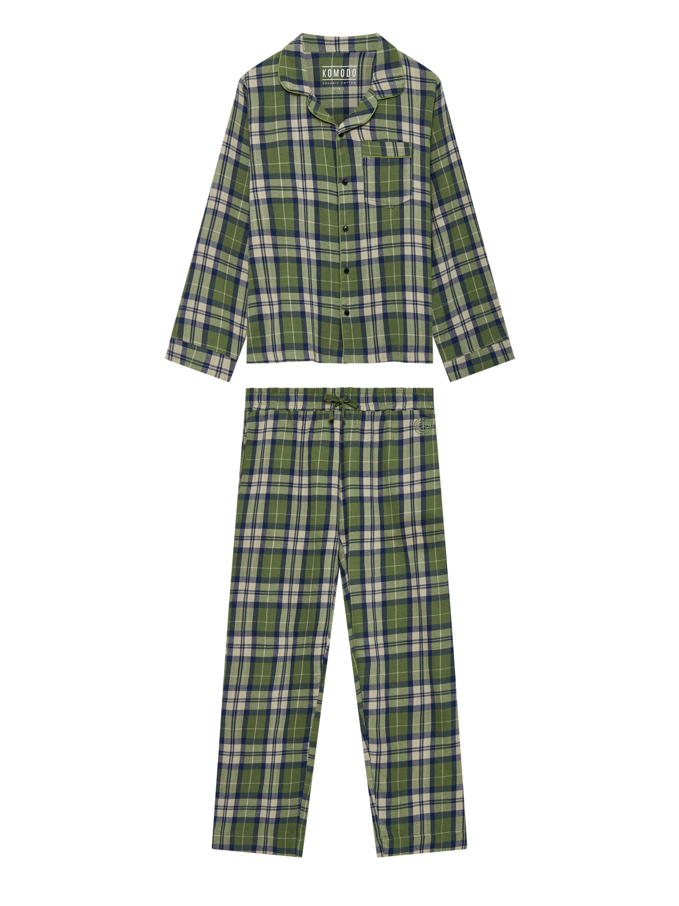 JIM JAM - Mens Organic Cotton Pyjama Set Pine Green