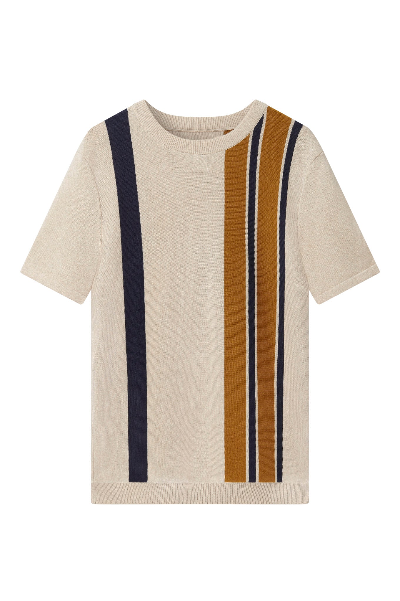 JOHNNY - Organic Cotton Knit Tee - Sand
