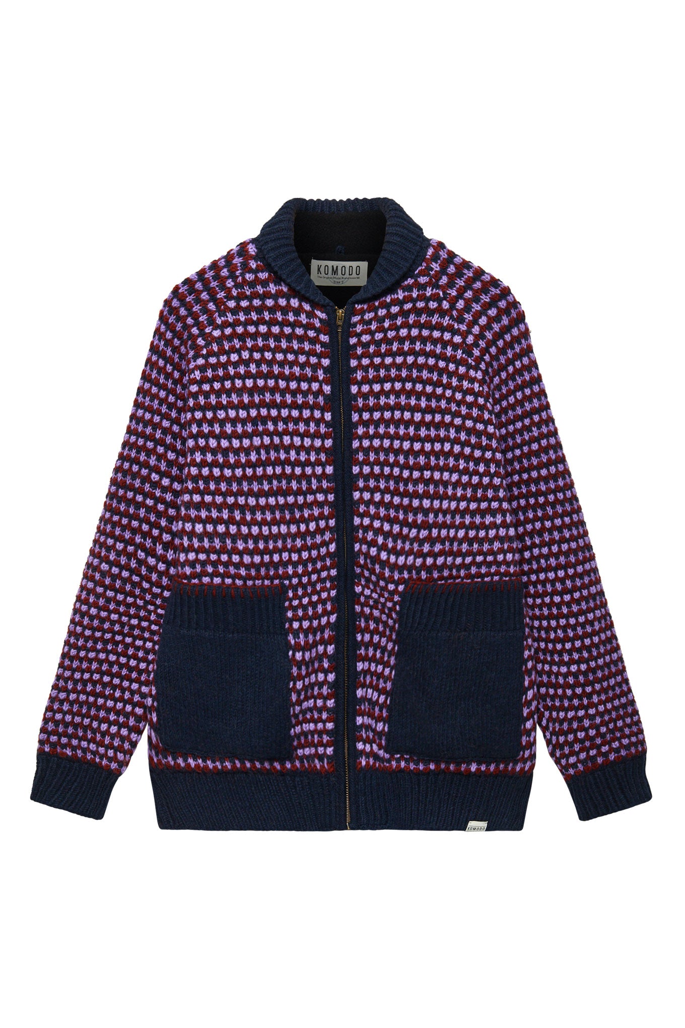 TWIST KNOT - Fleece Lined Hand Knitted Wool Jacket Lavender