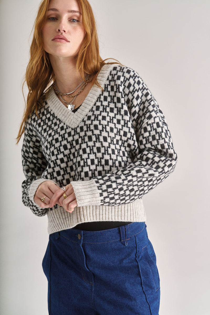 EFFIE Lambswool Jumper - Charcoal