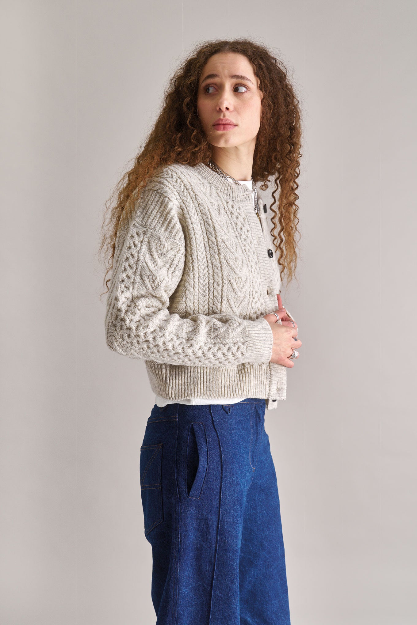 CHARLIE Lambswool Cardigan- Natural