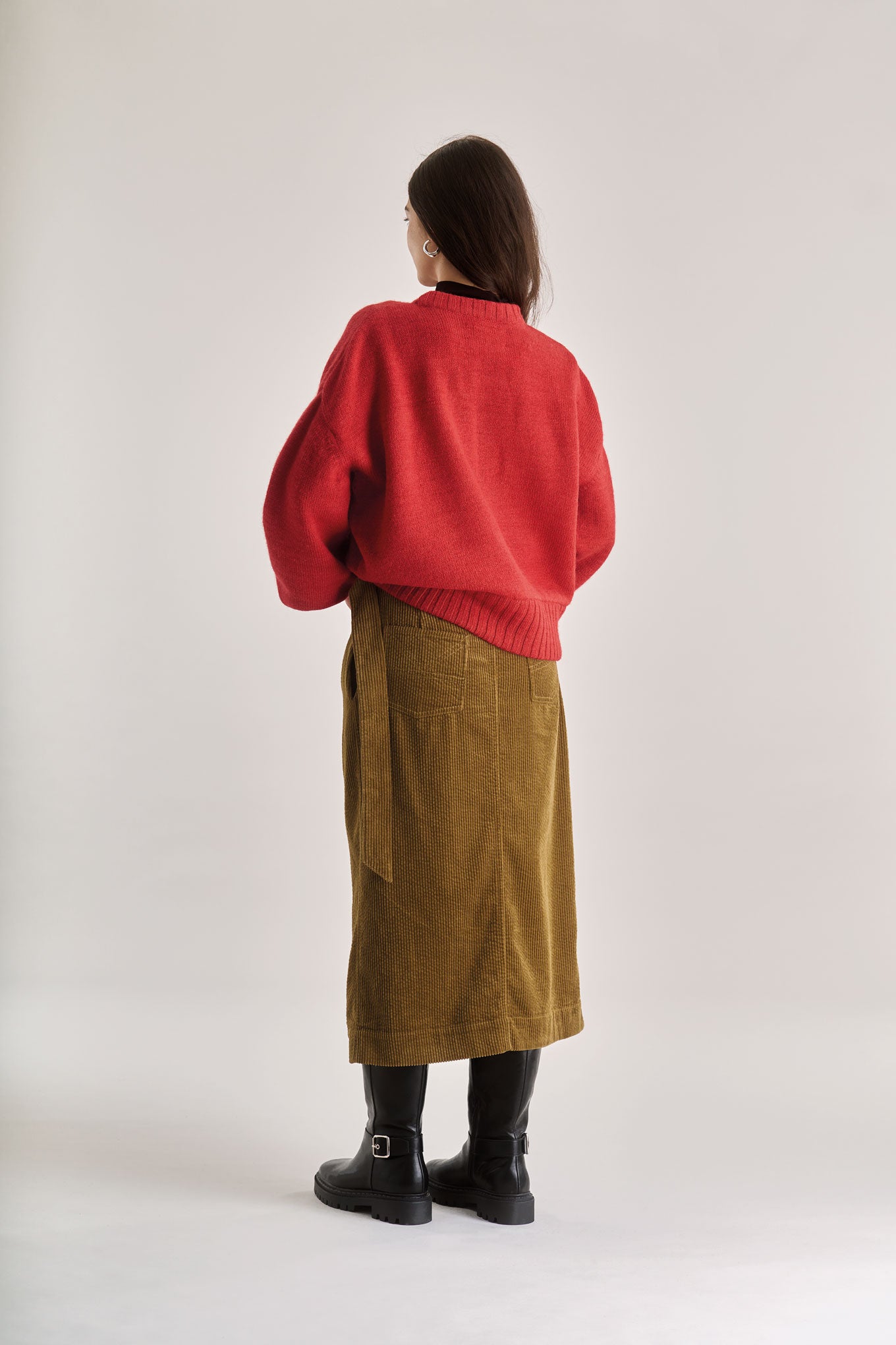 SANTO Organic Cotton Cord Skirt - Olive