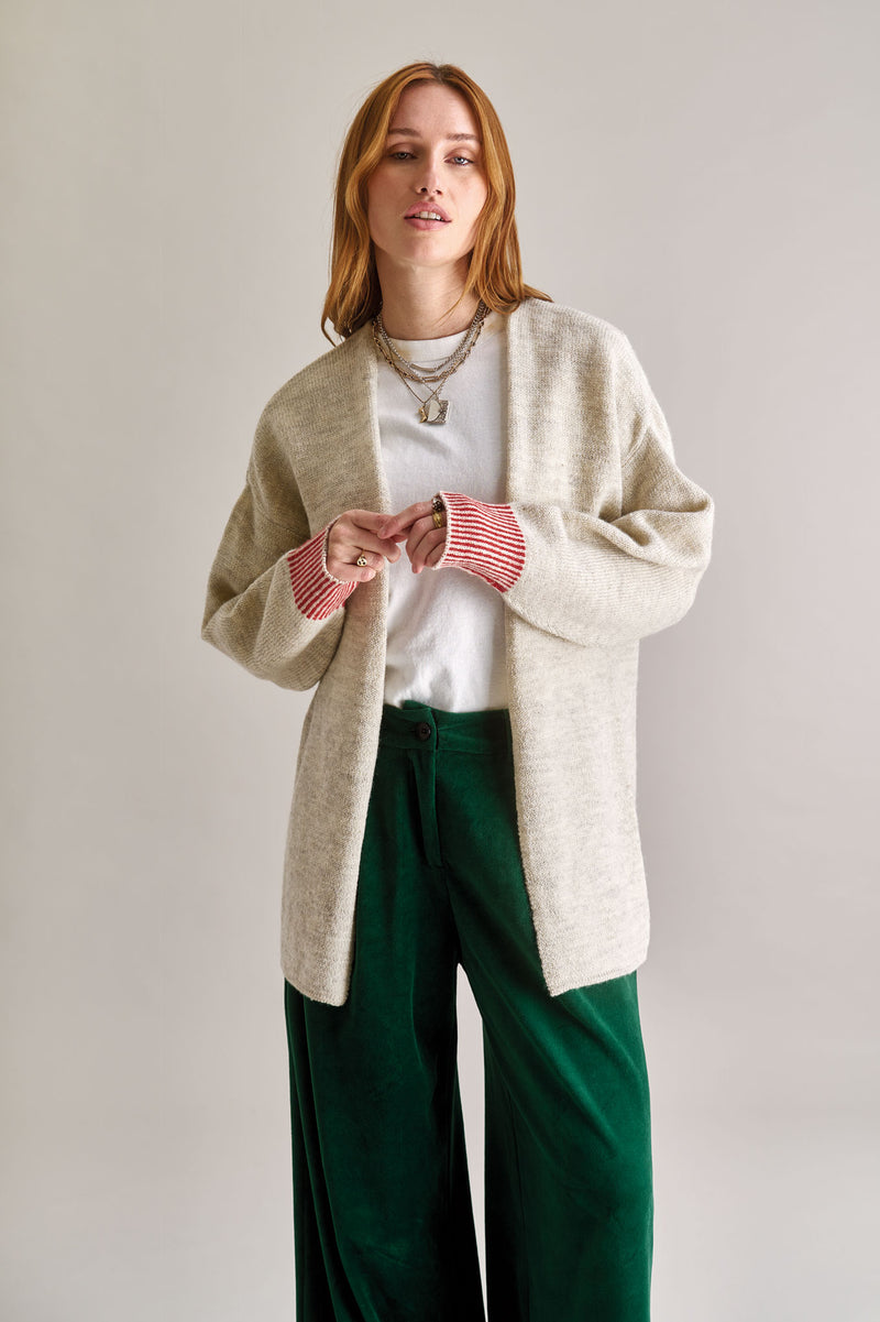 AMELIA Lambswool Cardigan - Natural