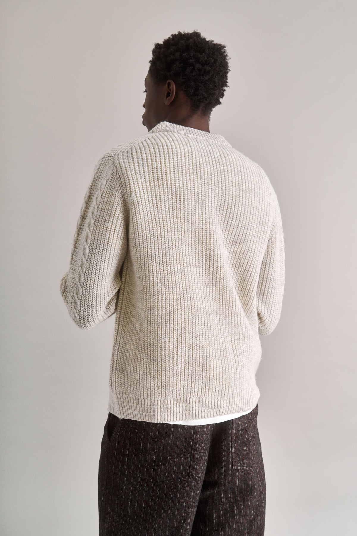 CABLE Lambs Wool Jumper - Natural