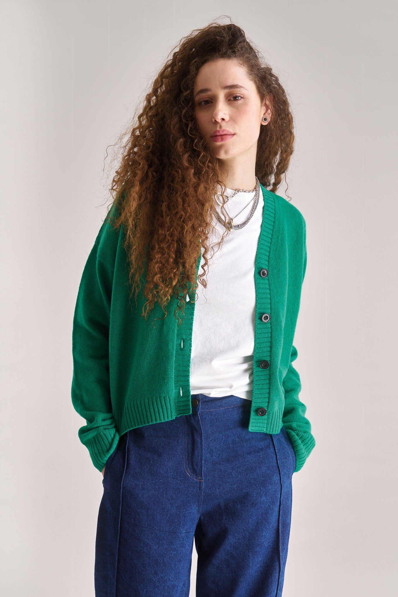 ISLA Wool Cardigan - Green