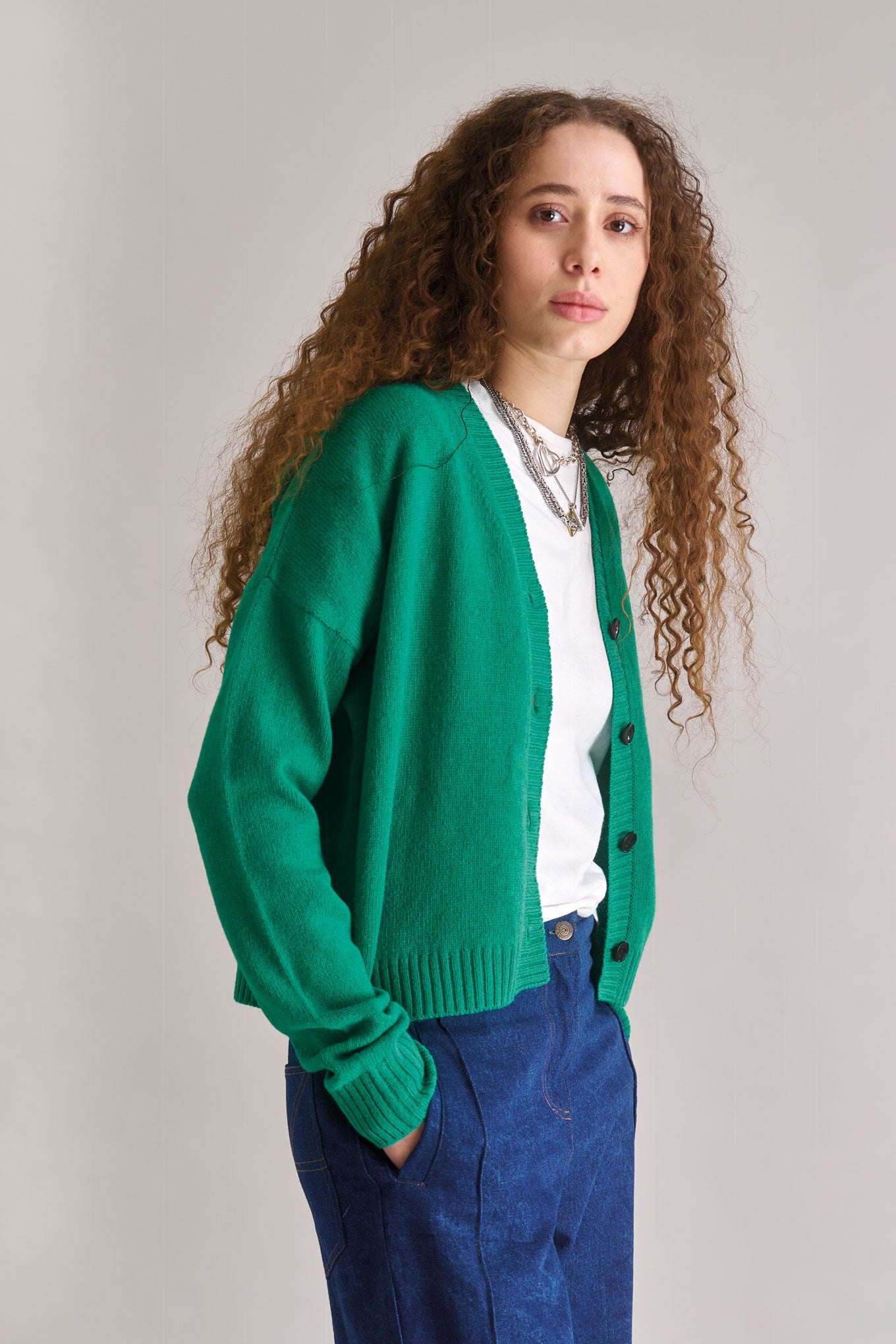 ISLA Wool Cardigan - Green