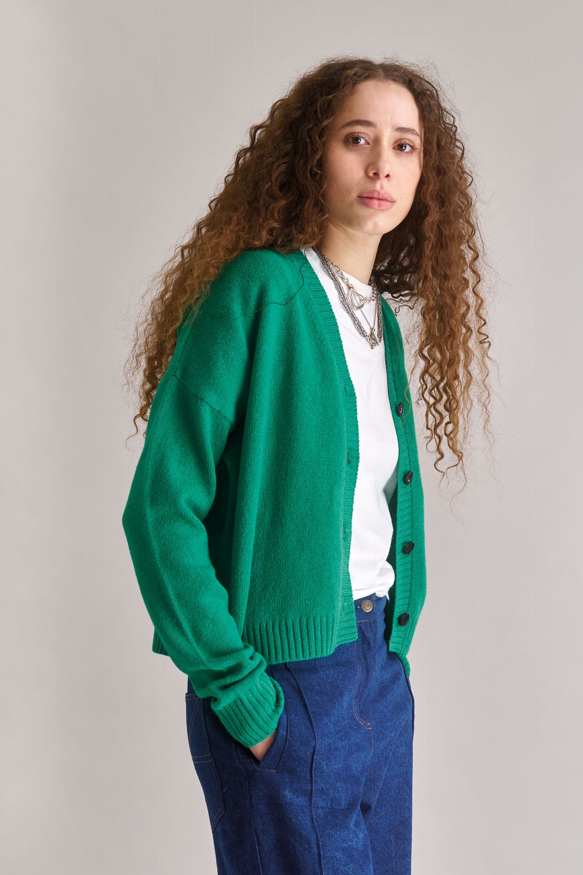 ISLA Wool Cardigan - Green