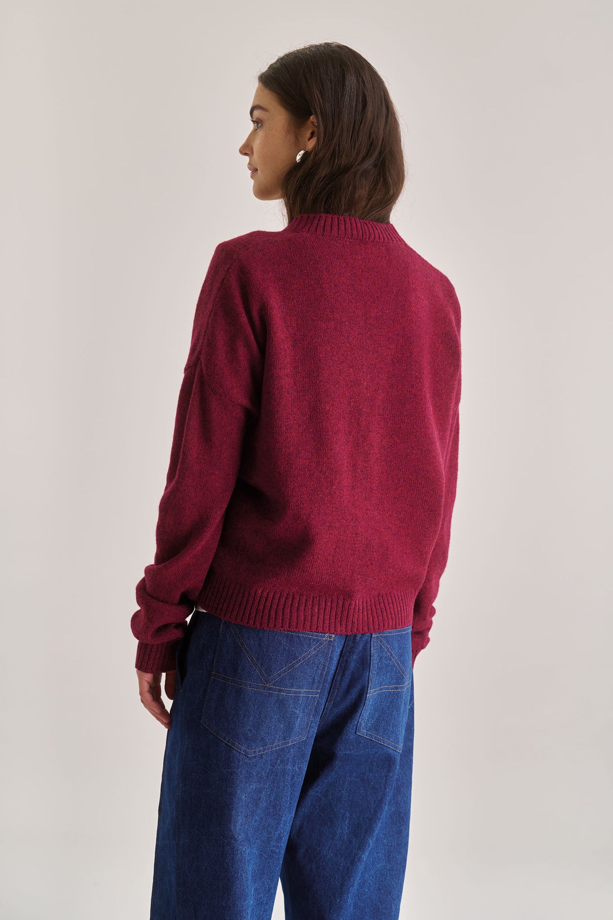 ISLA Wool Cardigan - Wine Red