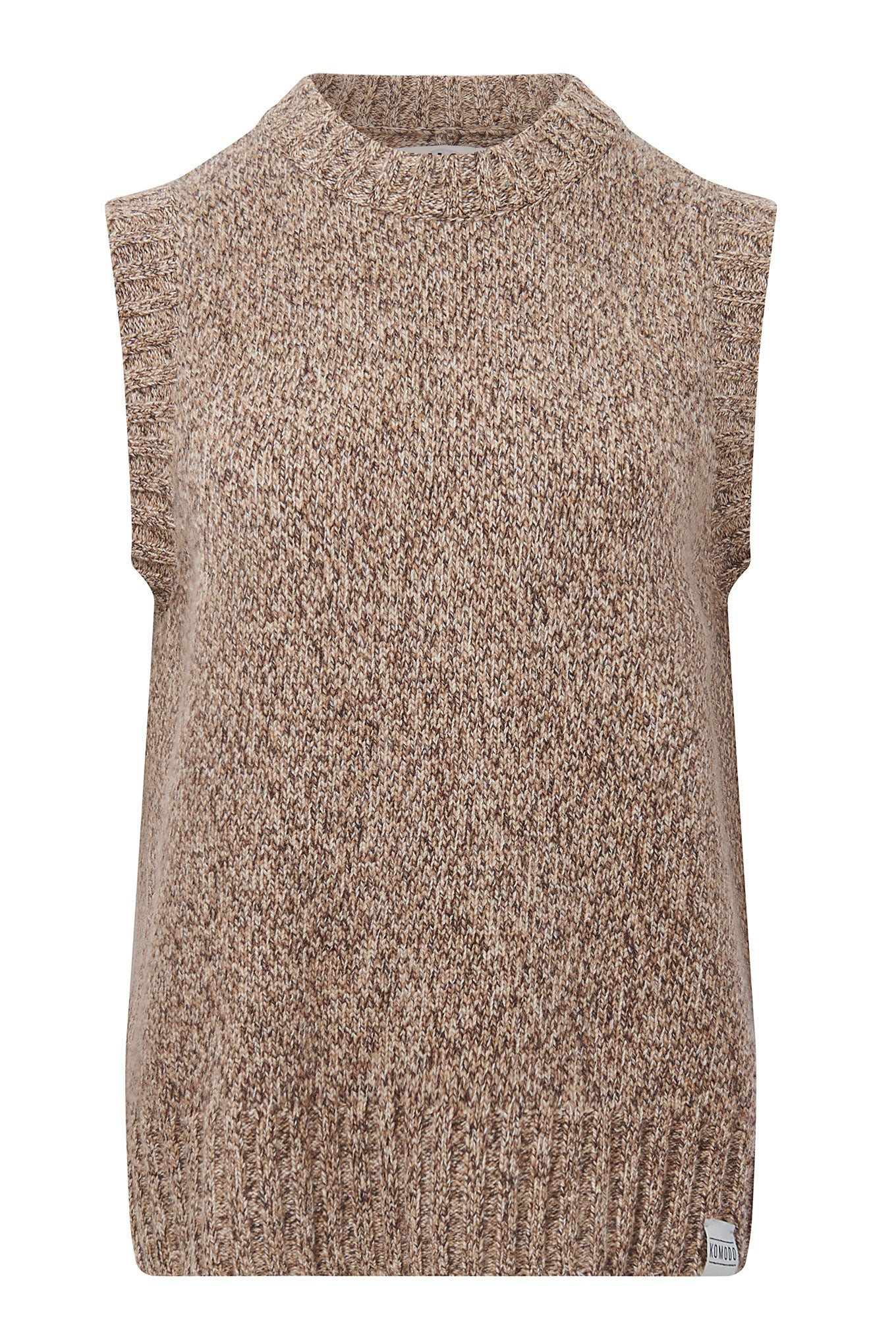 Biscuit ombre detailing knitted pullover vest. Organic and natural fibre, sustainable womens top's by KOMODO.