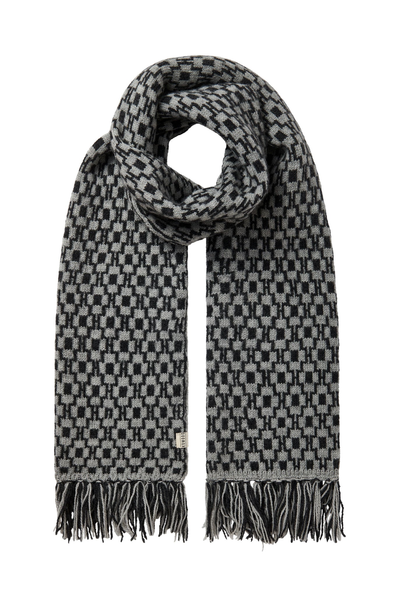 ABSTRACT Wool Scarf - Grey