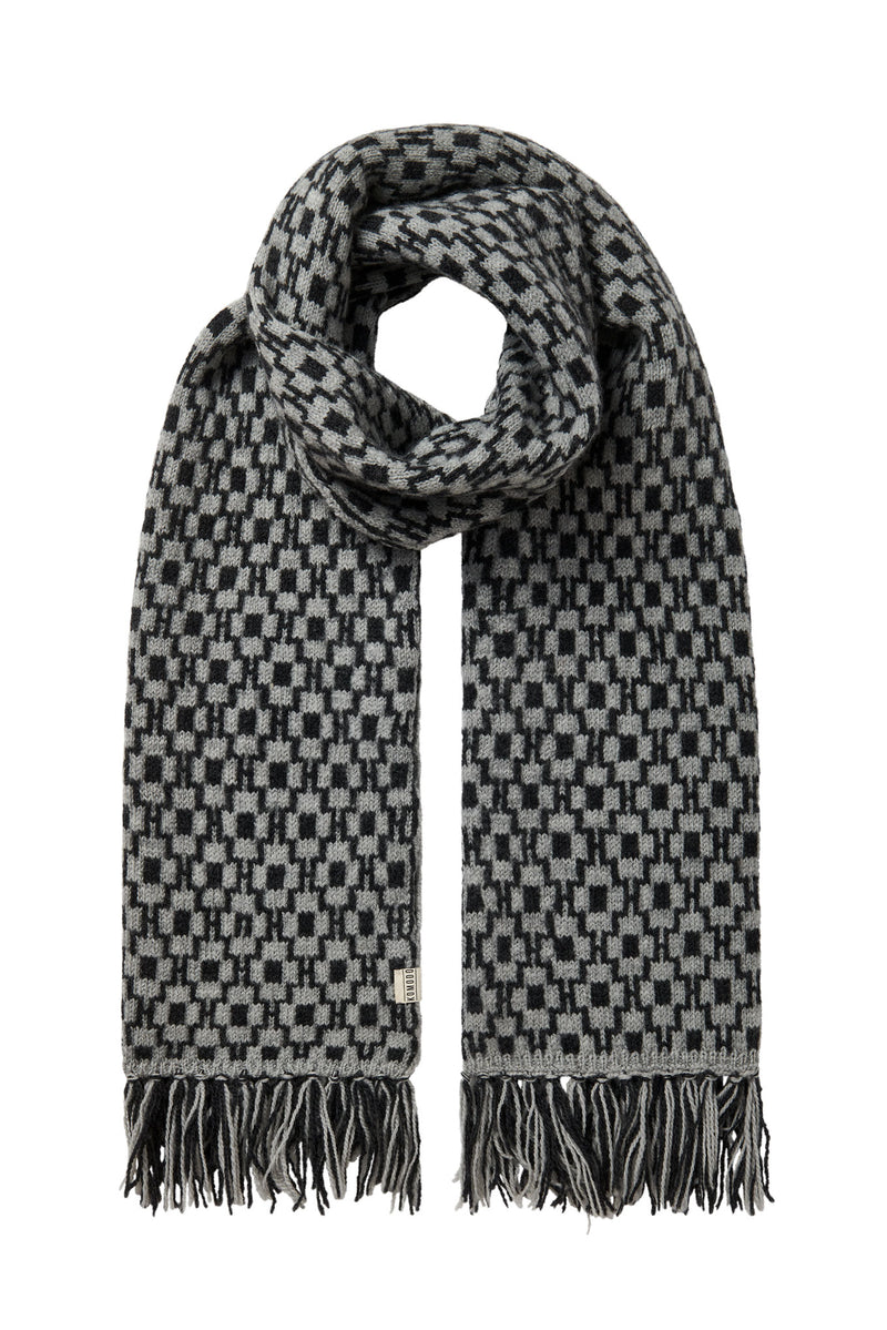 ABSTRACT Wool Scarf - Grey