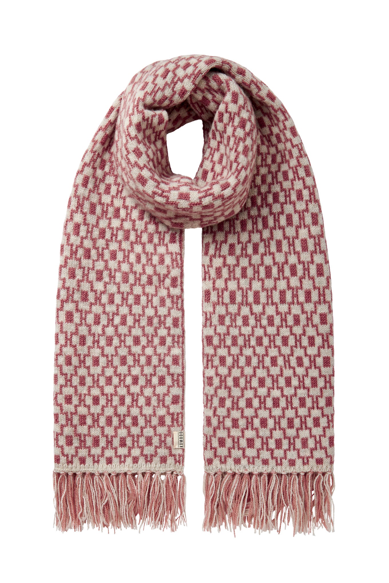 ABSTRACT Wool Scarf - Rose