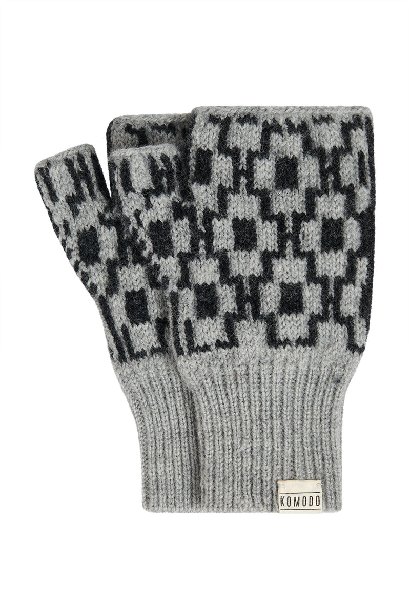 ABSTRACT Lambswool Gloves - Grey