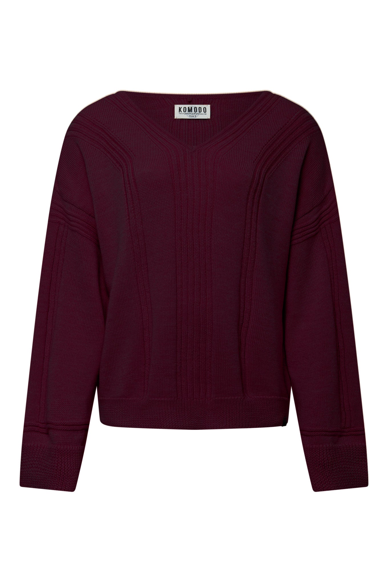 Women's Walnut wool jumper. Round neck and relaxed fit. Winter weight