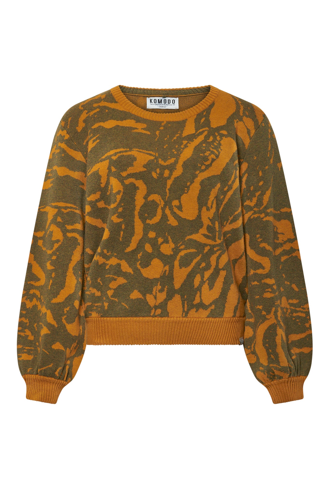 HIDDEN LEOPARD - Organic Cotton Jumper Mustard