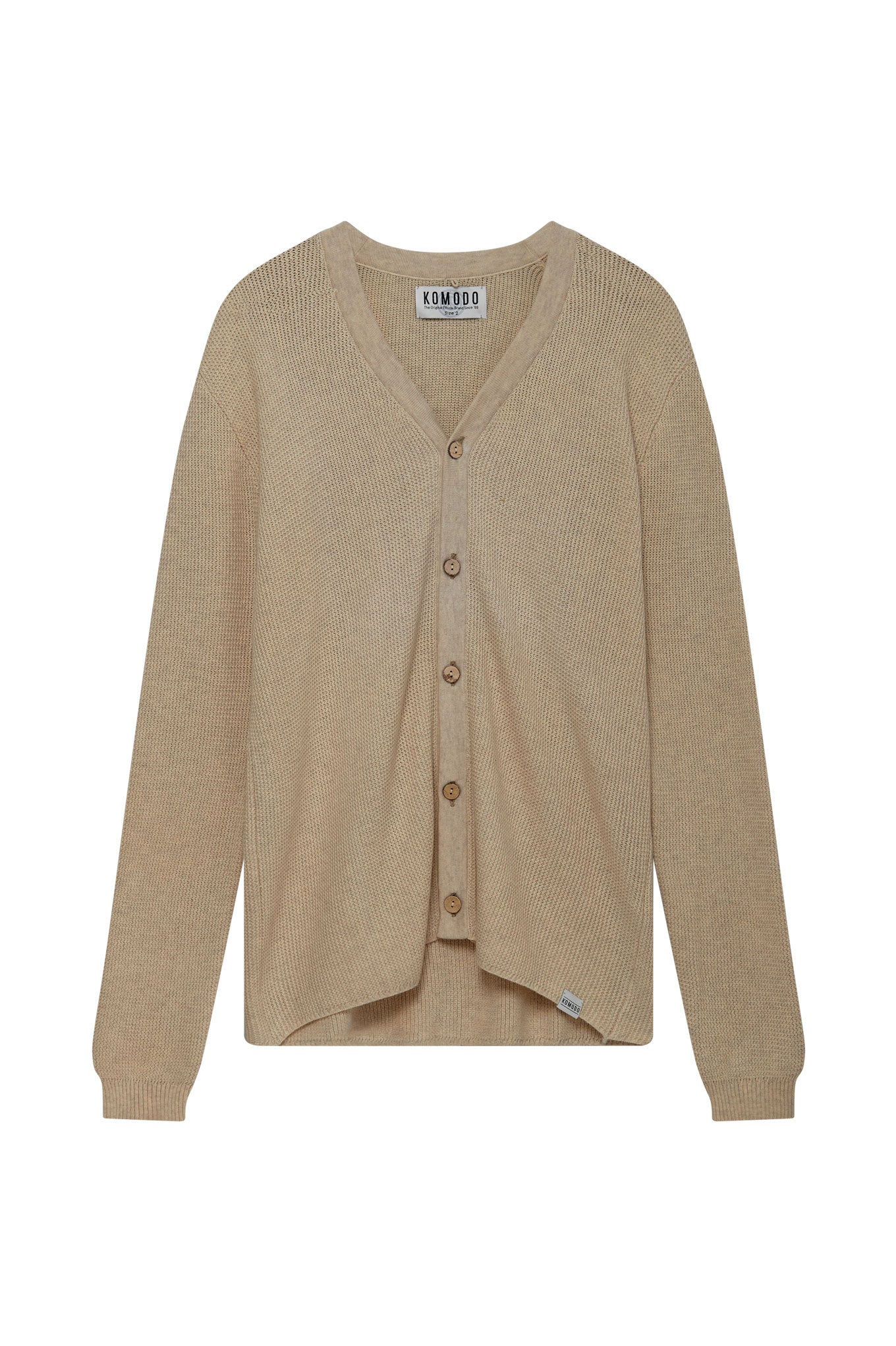 LUCAS - Organic Cotton Cardigan Sand
