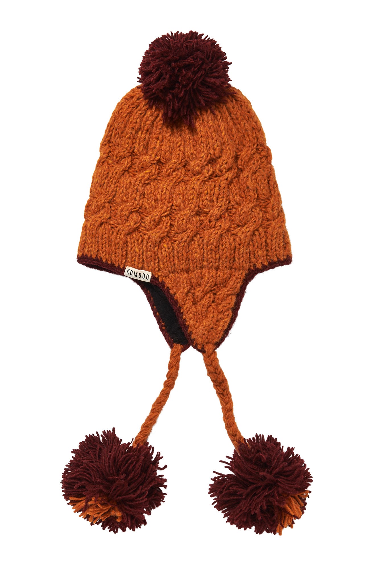 FLUFF - Fleece Lined Lambswool Hat Orange