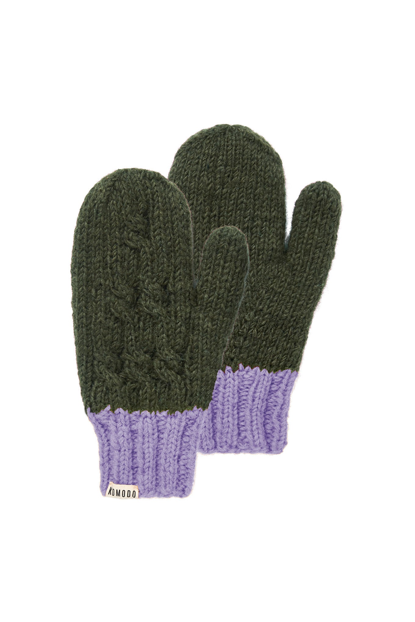 HAYA - Fleece Lined Lambswool Mittens Ivy
