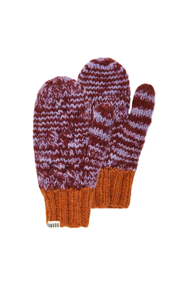 HAYA - Fleece Lined Lambswool Mittens Space Red