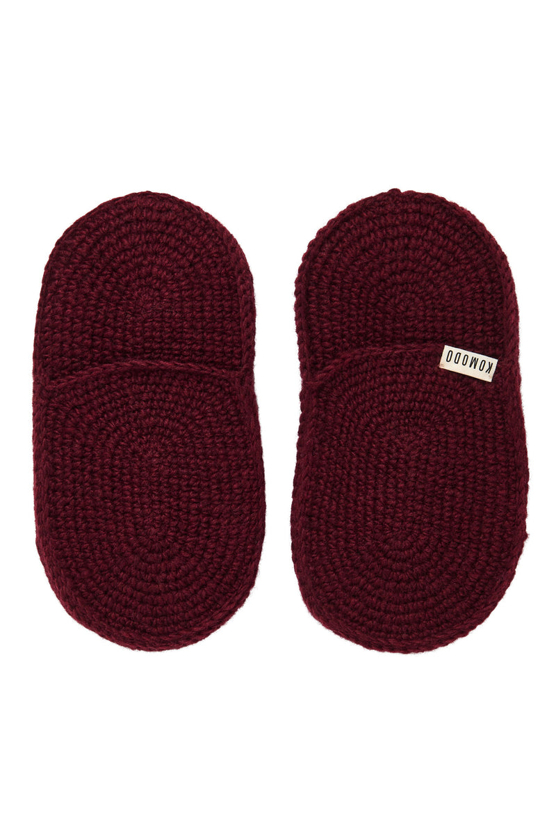 HIDE - Handknitted Wool Slipper Wine Red