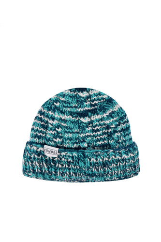 Wool Blue space dye pattern. Woolen Hat hand made unisex gift