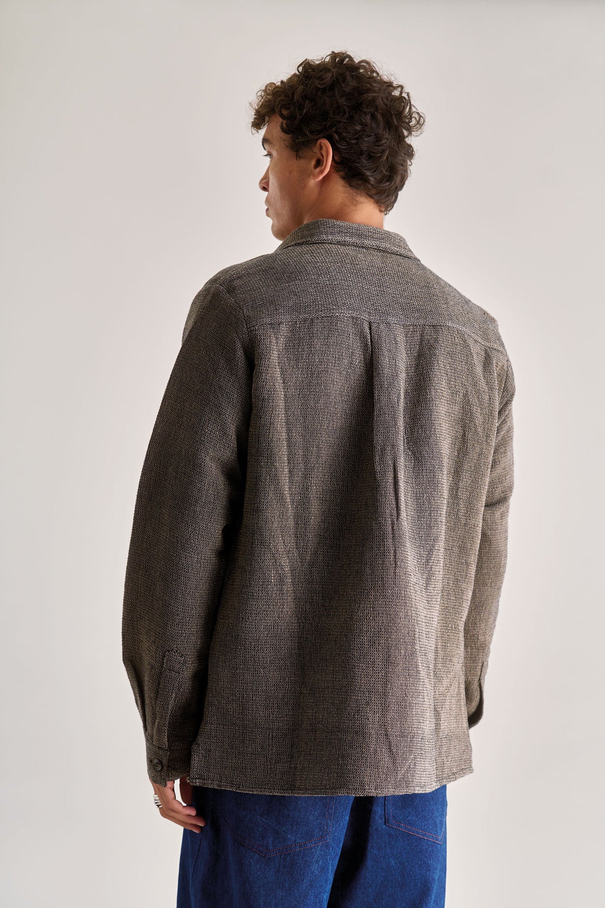 SHANTI Hand Woven Cotton Over Shirt - Brown