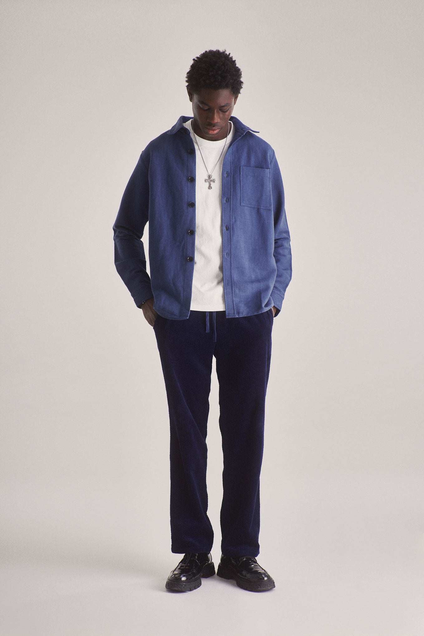 RAILWAY Handwoven Cotton Hemp Blend- Blue