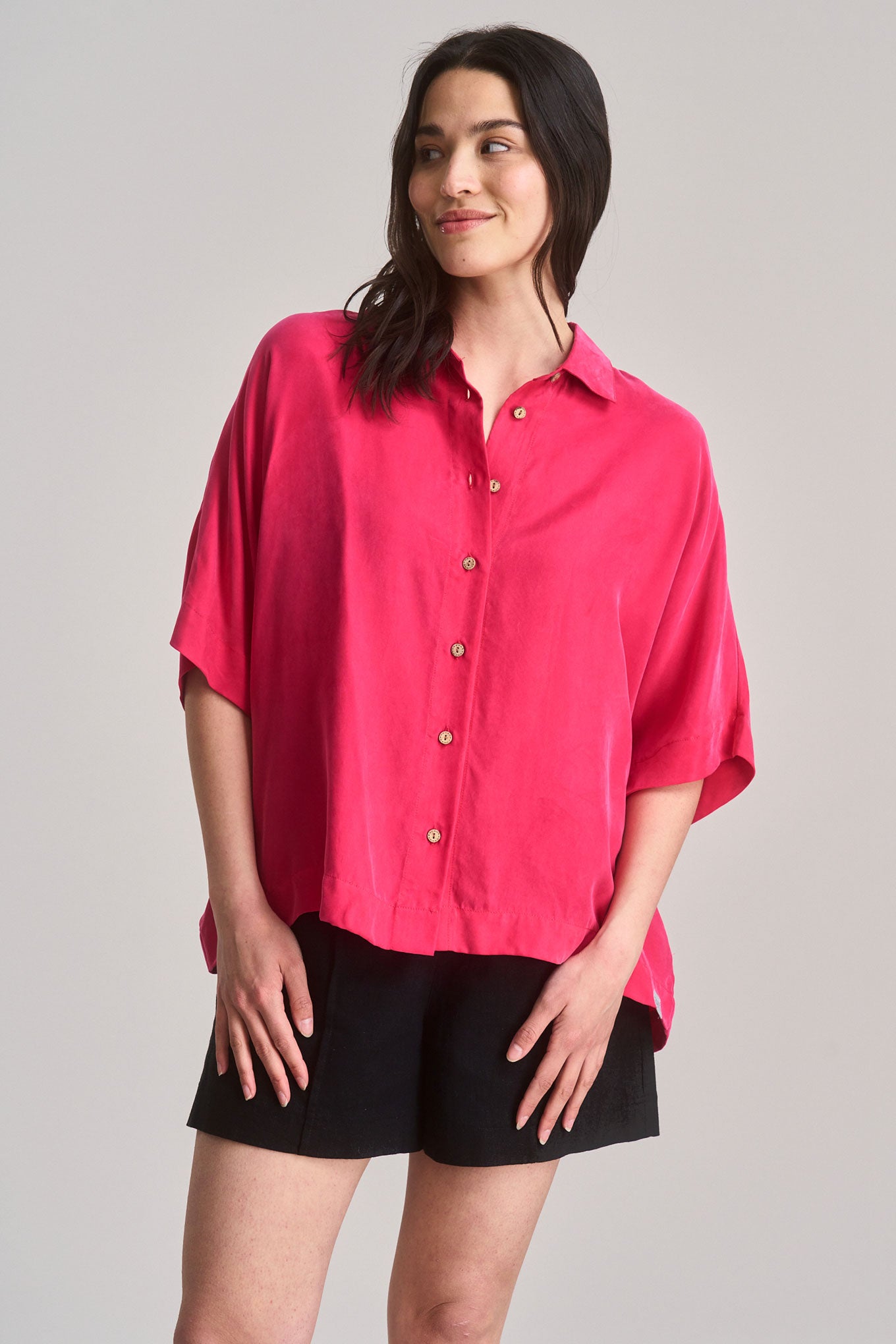 KIMONO - Cupro Shirt - Pink