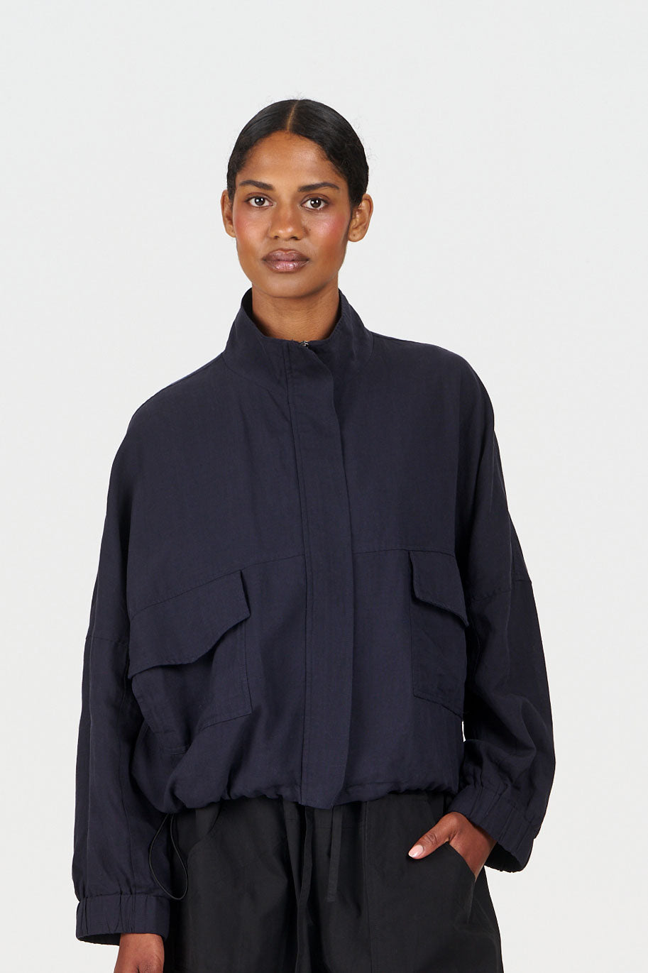 KOKO Tencel Linen Jacket - Navy