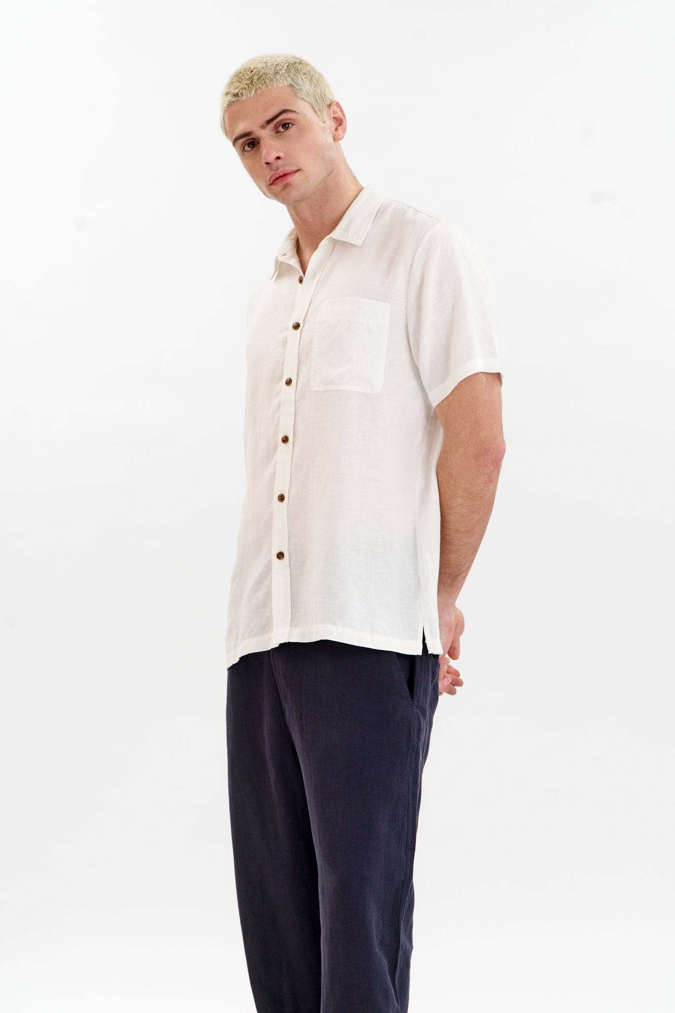 LOYLE Tencel Linen Shirt - White