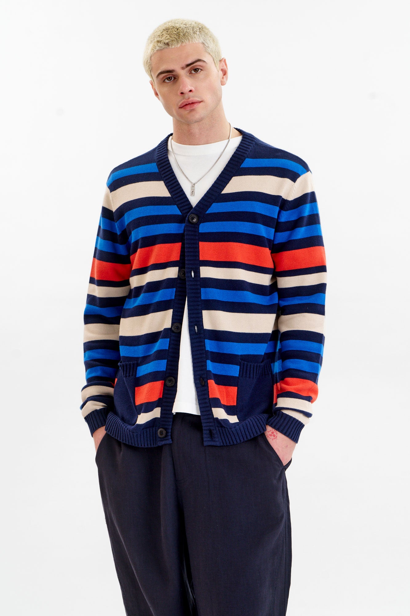 STRIPE Organic Cotton Cardigan