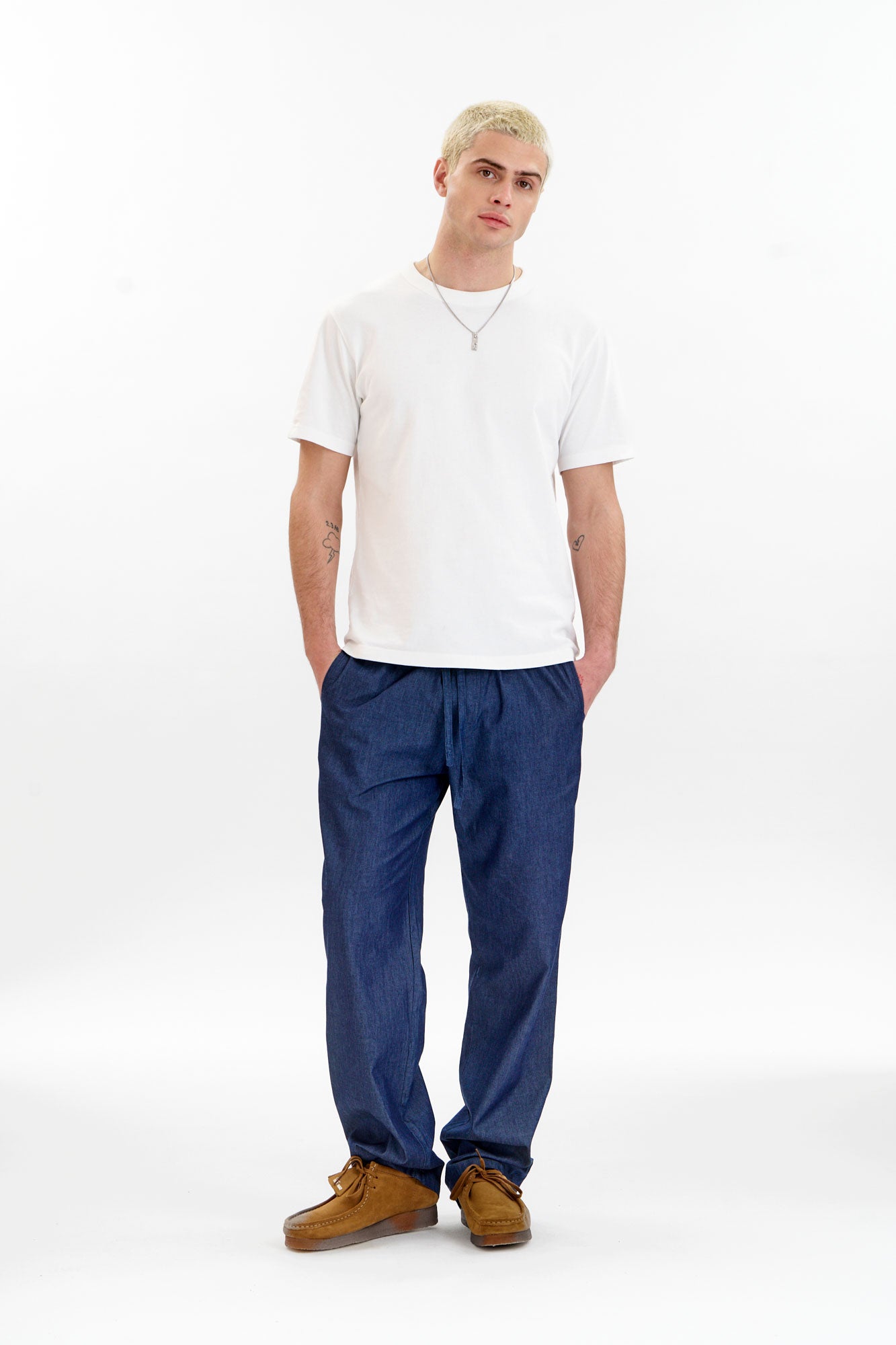 JOSHUA Organic Cotton Trouser - Mid Wash