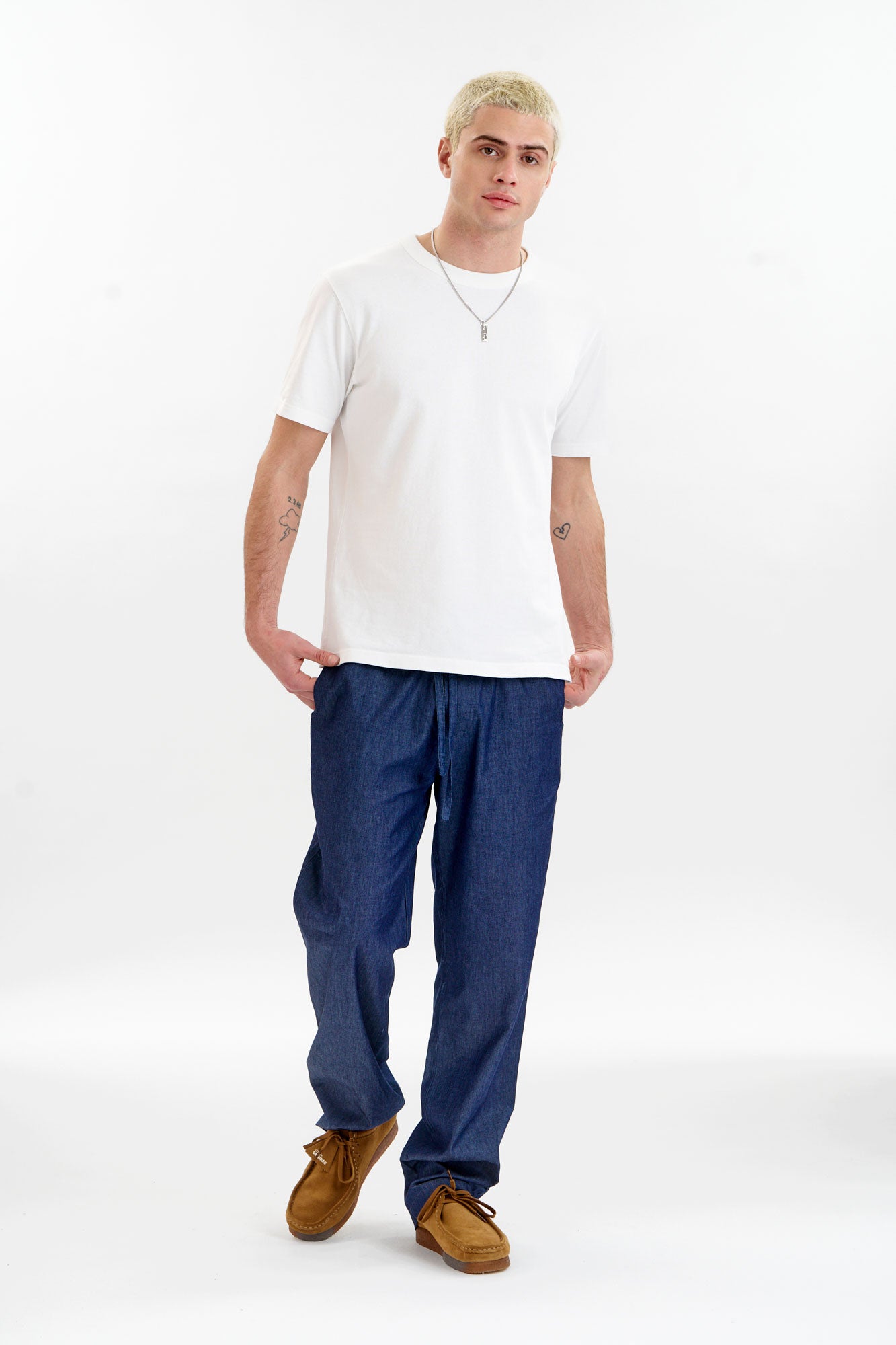 JOSHUA Organic Cotton Trouser - Mid Wash