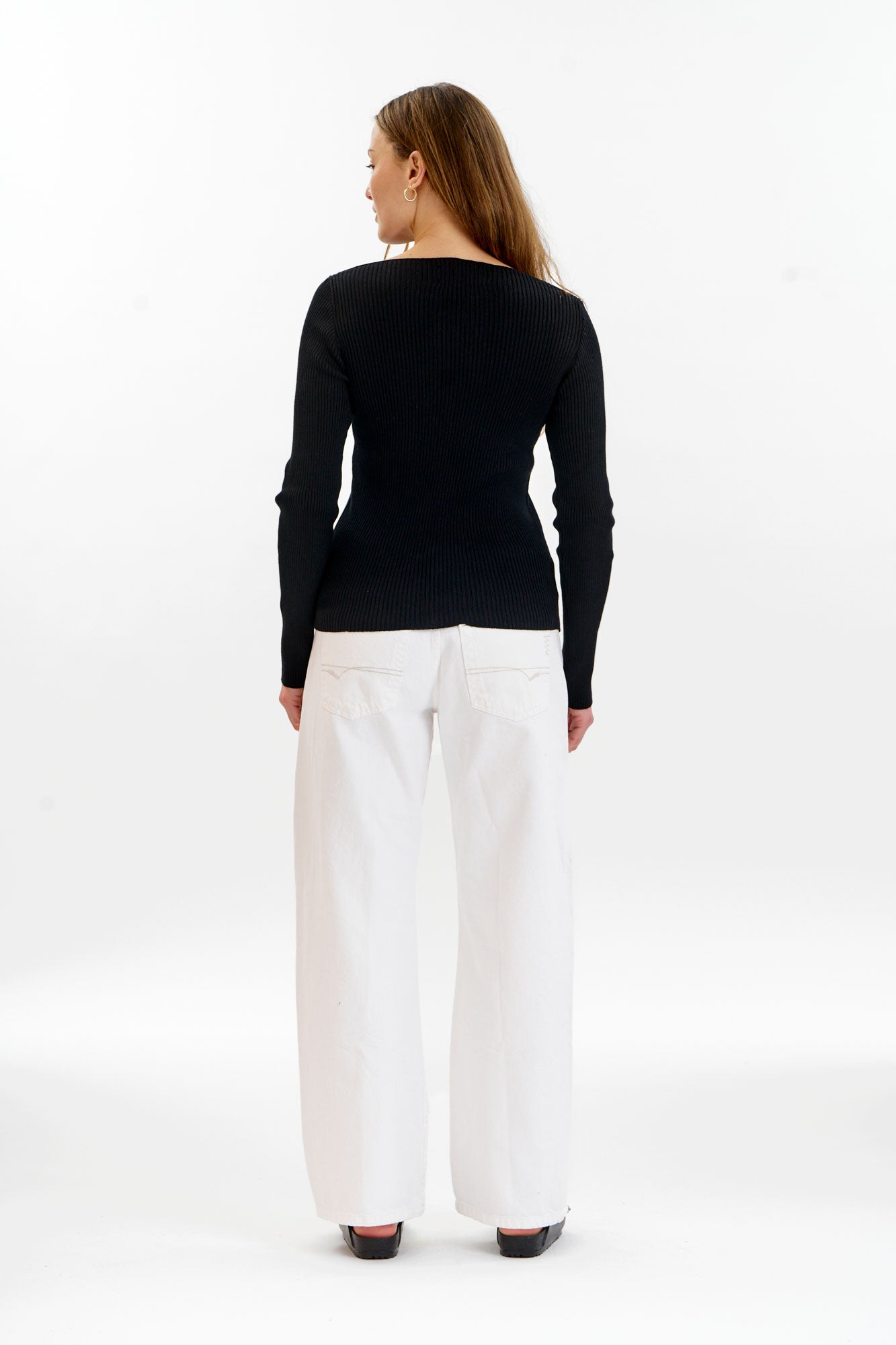 WASABI Organic Cotton Rib Knit Top - Black